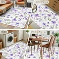 thumbnail image 6 of 2.7x5 Area Rugs, Purple Spring Floral Non-Skid Rubber Backing Large Rectangle Rugs - Living Room Bedroom Home Office, Pastoral Botanical Watercolor Indoor Floor Mat Carpets Washable Rug, 6 of 9