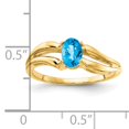 thumbnail image 2 of Primal Gold 14 Karat Yellow Gold 6x4mm Oval Blue Topaz Checkerboard Ring, 2 of 4