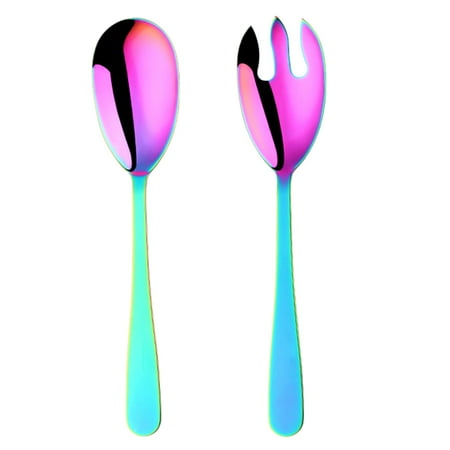 

CHAOMA 2PCS Stainless Steel Large Salad Spoon Fork Set Mixing Cooking Fruit Kitchen Restaurant Tool Kitchenware Cookware Cooking Utensil