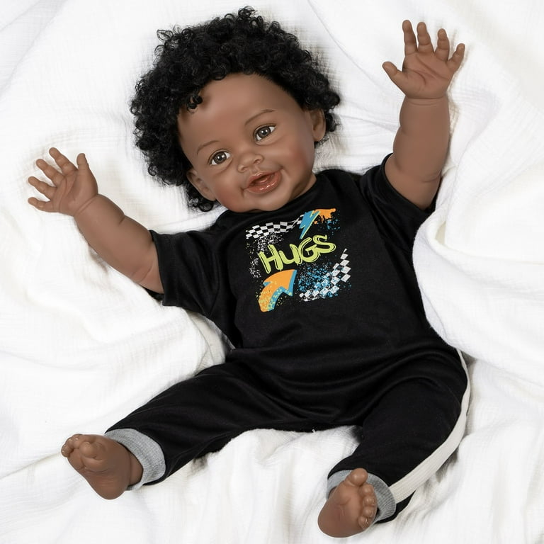22 inch Paradise Galleries Black Reborn Toddler Doll Oh Baby