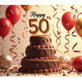 thumbnail image 4 of Fiftyth Birthday Celebration Backdrop Banner, Balloon Elements Party Decorations, for Birthday Party Photography Props Birthday Decoration Happy Birthday Party Supplies, 4 of 4