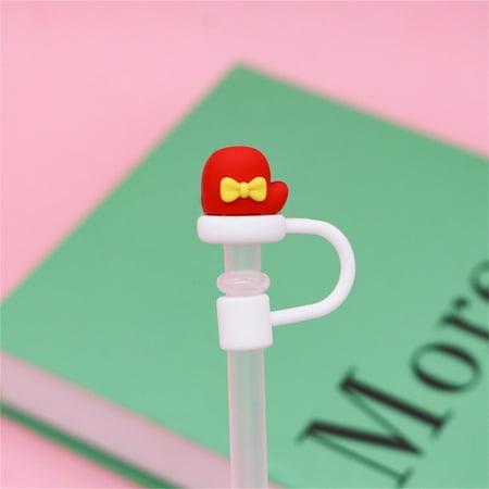 

npkgvia Christmas Decorations Straw Covers Christmas Cap Silicone 8mm 10mm Cover Cute Cartoon Party Decoration Cap Dust Cover Multi-color Clearance