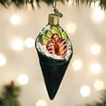 thumbnail image 5 of Green Wrapped Sushi Hand Roll 1.5 x 1.5 x 3.75 Glass Decorative Hanging Holiday Tree Ornament, 5 of 5