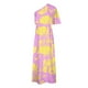thumbnail image 4 of Vestido de verano para mujer, holgado, con un solo hombro, estampado, con media abertura y mangas cortas., 4 of 5