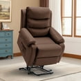 thumbnail image 1 of Lnsenfin Small Power Lift Recliner Chair for Elderly with Memory Function,Remote Control,Side Pockets Linen for Living Room,Brown, 1 of 6
