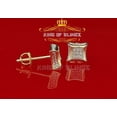 thumbnail image 5 of King of Bling's 10K Yellow Gold with Real 0.05CT Diamond Men's /Womens Square Stud Earring, 5 of 11
