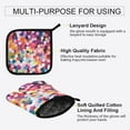 thumbnail image 3 of Yayeee Oven Mitts and Pot Holder Set of 2 Heat Resistant Kitchen Gloves Baking Hot Pad, Black Colorful Circles, 3 of 5