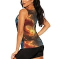 thumbnail image 3 of Balery Red And Blue Fire Dragon B Camiseta sin mangas estampada ligera para mujer, tops de entrenamiento sin mangas, camisetas de yoga transpirables de secado rápido.-Medium, 3 of 7