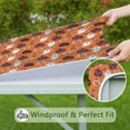 thumbnail image 6 of Spooky Halloween themed elastic edge table cover perfect for 34x34 inch square tables, features stretchy fitted design with pumpkin and ghost patterns for holiday decor, 6 of 6