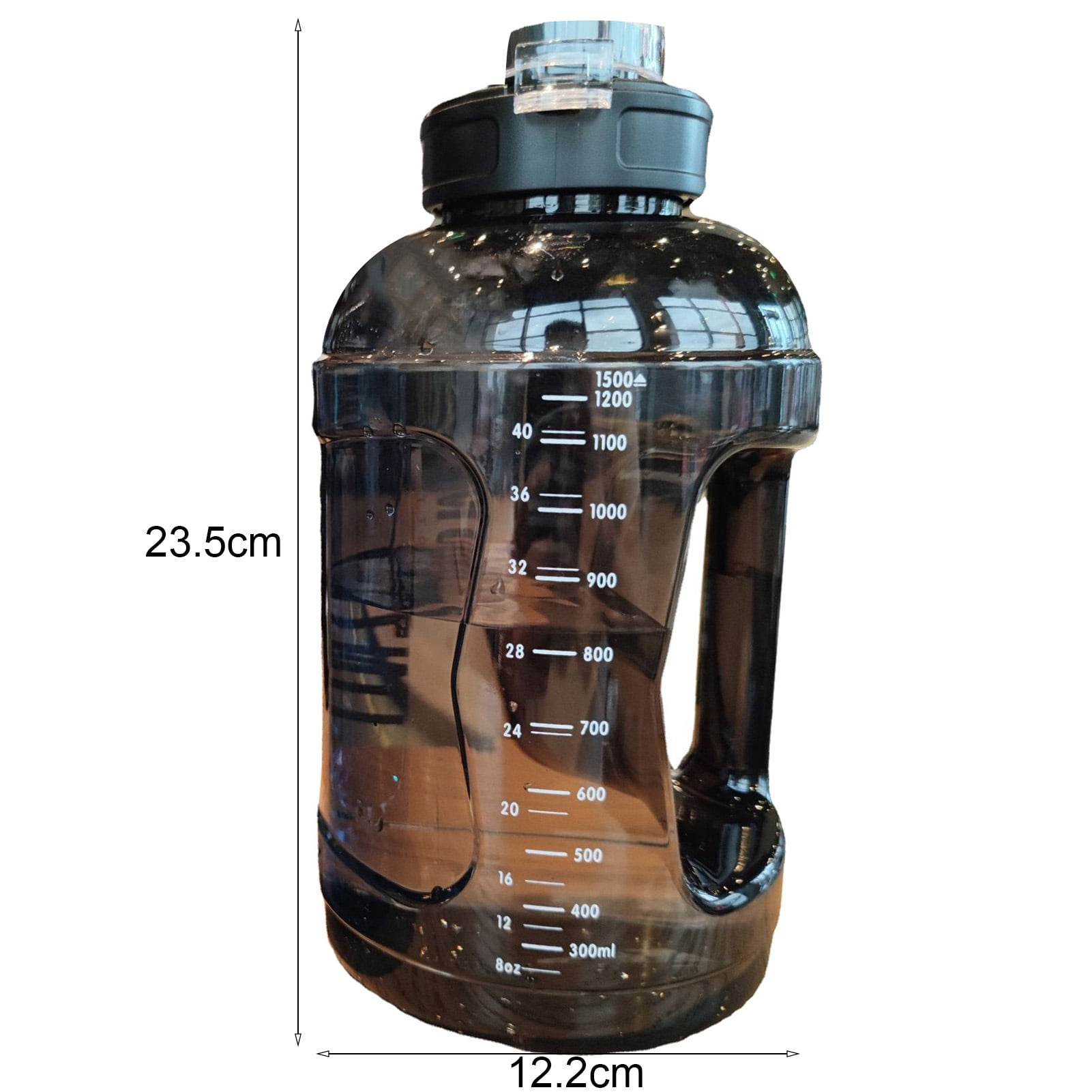 YCALLEY Sport 2l Water Bottle Reminder Silicone Sith Straw Waterbottle  Fitness Big Bottles 1500ML / 2300ML / 3800ML 2 liter