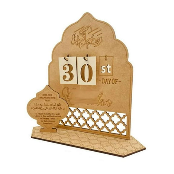 Ramadan Countdown Calendar Wooden Eid Mubarak Ornaments N9 Hot Decoration 9