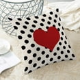 thumbnail image 4 of Valentines Pillow Covers 18x18 Inch Set of 2,Black Polka Dot Red Love Heart Throw Pillows Case,Valentine''s Day Anniversary Decorative Cushion Covers Farmhouse Outdoor Decor for Home Sofa Bed, 4 of 7