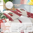 thumbnail image 2 of Christmas Duvet Cover Set King Size, Red Christmas Trucks Pine Tree Snow Farm Beige 4 Piece Soft Microfiber Bedding Set with 1 Duvet Cover, 1 Flat Sheet, 2 Pillowcases, 2 of 9