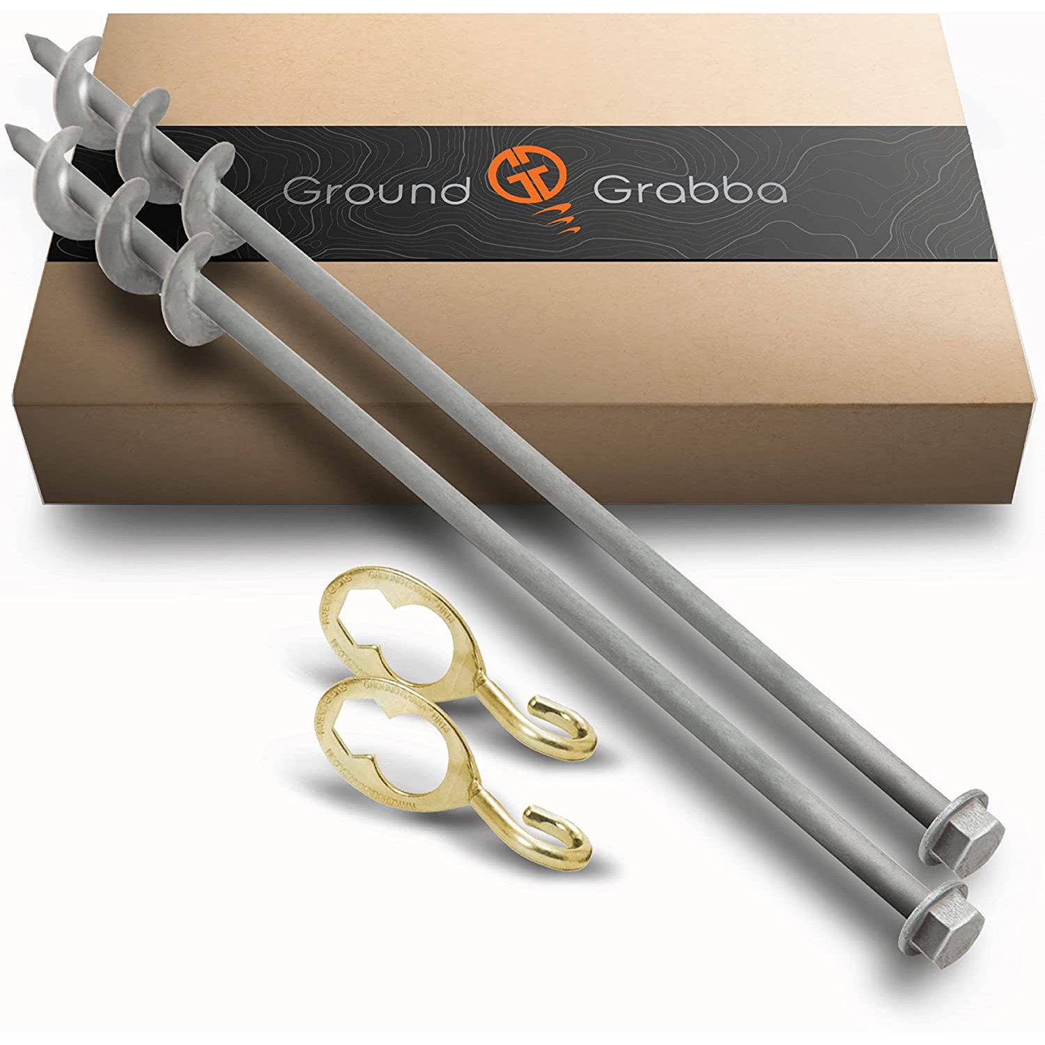 UlaREYoy Ground Anchor Screw Kit Hexhooks & 2 Ft Ground Anchors Heavy Duty for High Winds