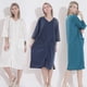 thumbnail image 2 of Camisón fino de primavera y verano para mujer, pijama de largo medio con cremallera, ropa de casa para mujer con sobrepeso, toalla de baño para mujer, 2 of 6