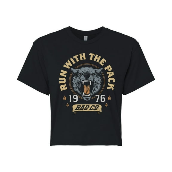 Bad Company - Run With The Pack - Juniors Cropped Short Sleeve Graphic T-Shirt