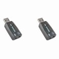 thumbnail image 1 of 2X USB Sound Card External Sound Card USB to 3.5Mm Stereo Audio Adapter for Win 7 8 Android Speaker Laptop Headset Brown, 1 of 6