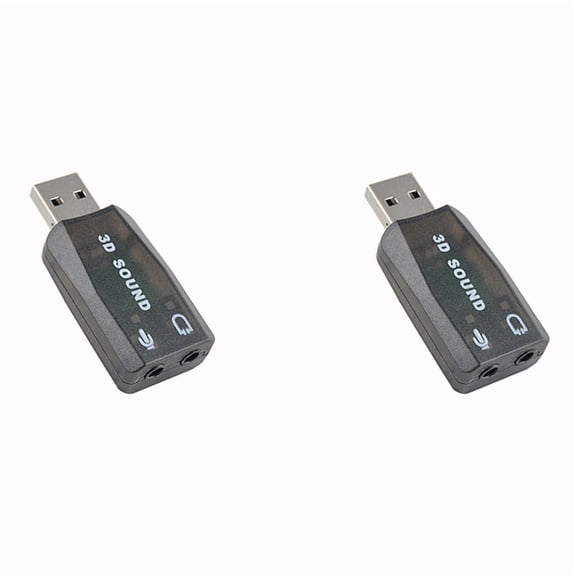 2X USB Sound Card External Sound Card USB to 3.5Mm Stereo Audio Adapter for Win 7 8 Android Speaker Laptop Headset Brown