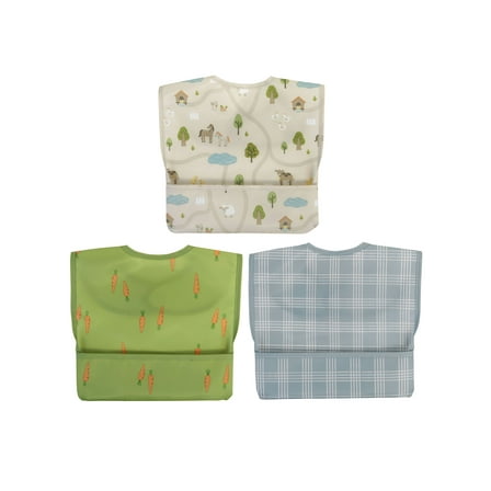 Neat Solutions 3 Pack Neutral Stay-Dry Infant Coverall Unisex Bibs