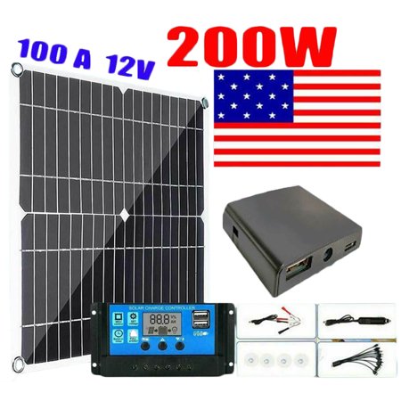 200 Watt 12 Volt Solar Panel Starter Kit, High Efficiency Monocrystalline PV Module for Boat, Caravan, RV and Other Off Grid Applications
