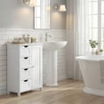 thumbnail image 5 of LEDREM Bathroom Floor Cabinet, Wooden Freestanding Side Storage Organizer with 4 Drawers and Adjustable Shelves for Bathroom, White, 5 of 9
