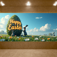 thumbnail image 6 of LUUFILx Glowing Happy Easter Banner with Bunny Element Easter Party Decoration Background Backdrop, 6 of 7