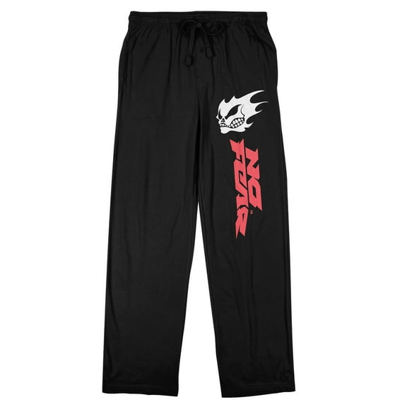 No Fear Skull Logo Men's Black Sleep Pajama Pants-Medium