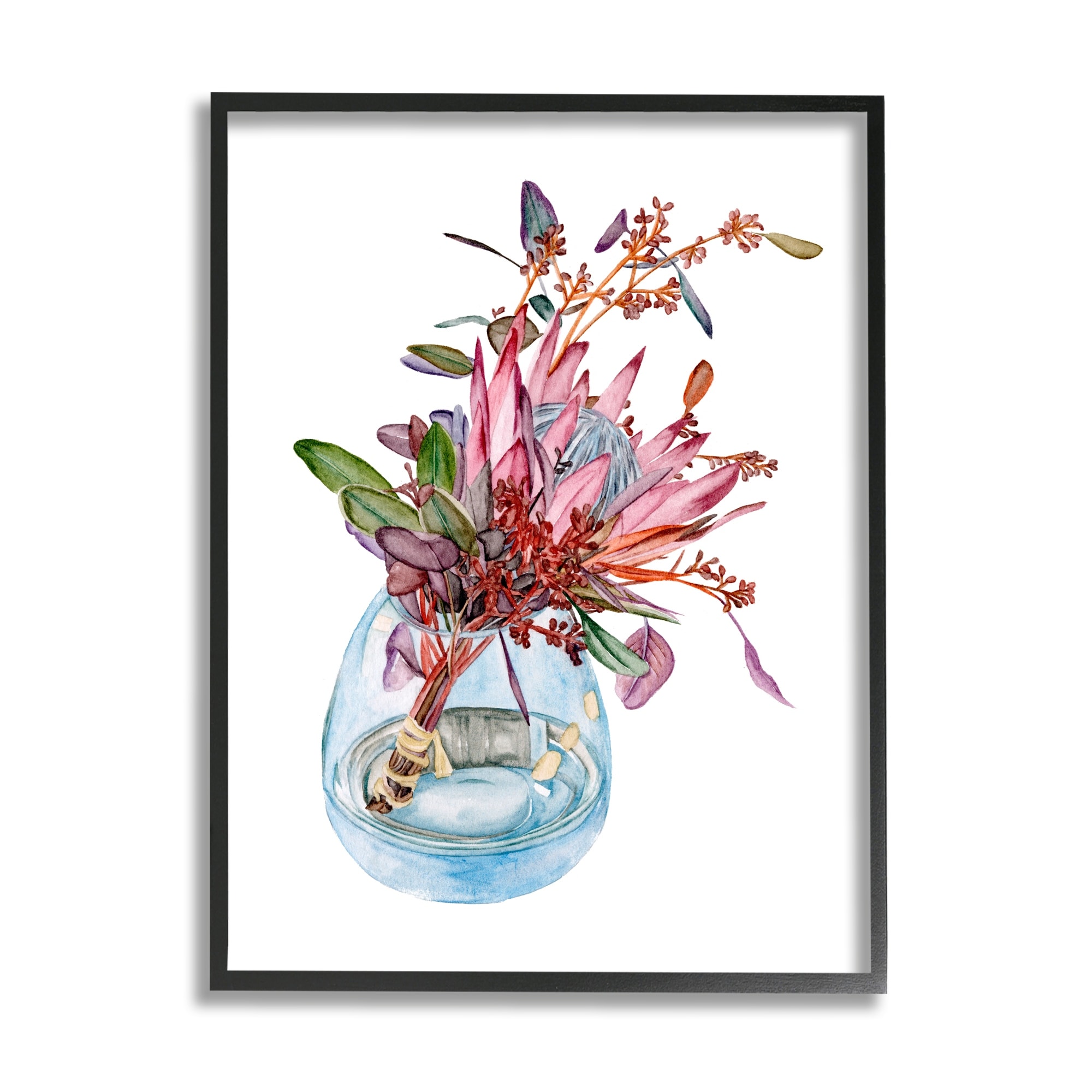 Stupell Industries Blooming Protea Floral Bouquet Watercolor Flower Still Life, 11 x 14, Design by Melissa Wang