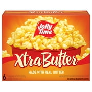 Jolly Time Xtra Butter Gluten-free Microwave Popcorn 3 oz, 6 Ct. Made with Real Butter