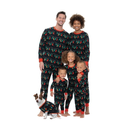 

RSRZRCJ Christmas Family Matching Pajamas Outfit Adult Kids Baby Pet Christmas Stockings Printed Tops with Elastic Waist Pants Xmas Sleepwear Nightwear Set
