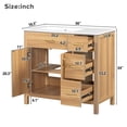 thumbnail image 7 of Euroco 36" Wood Bathroom Vanity with Solid Wood Frame, 2 Soft Close Doors, 3 Soft Close Drawers, Adjustable Shelf, Modern Storage Cabinet for Small Bathrooms, 7 of 7