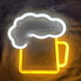 thumbnail image 5 of Letreros de cerveza de neón, jarra de cerveza blanca y amarilla con pilas y alimentada por USB, letrero iluminado, regalos para marido, decoración artística de pared LED, 5 of 5