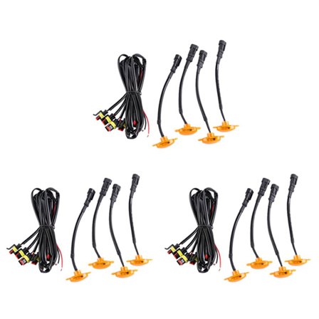 12X [ Plug & PLAY ] Car LED Front Grille Smoked Amber Light Daytime Running Lights Lamp