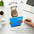 thumbnail image 5 of FMSHPON Funny Cat English Book Clipboard Hardboard Wood Nursing Clip Board and Pull for Standard A4 Letter 13x9 inches, 5 of 7