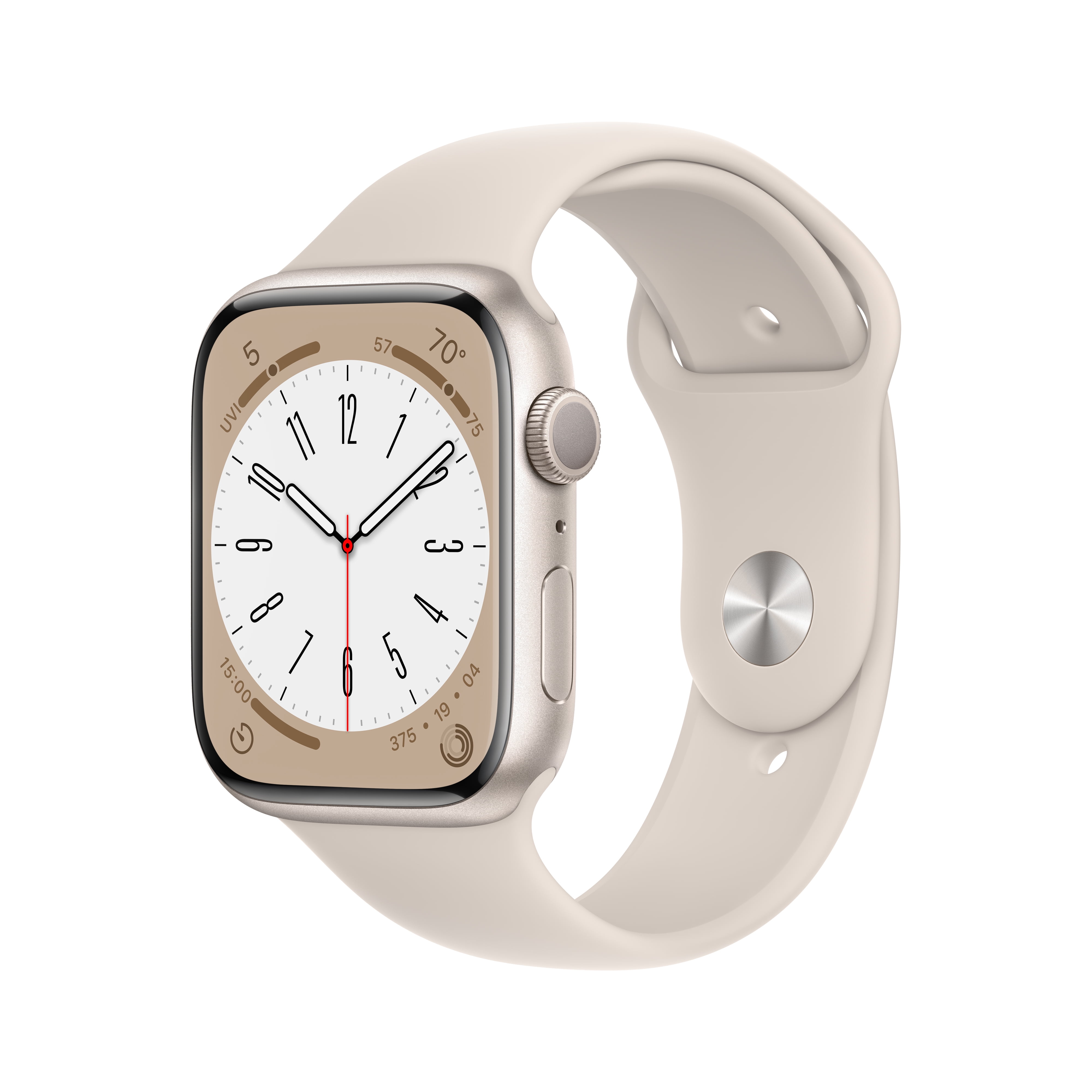 Apple Series 8 45mm Starlight Aluminum Case with Starlight Sport Band - Walmart.com