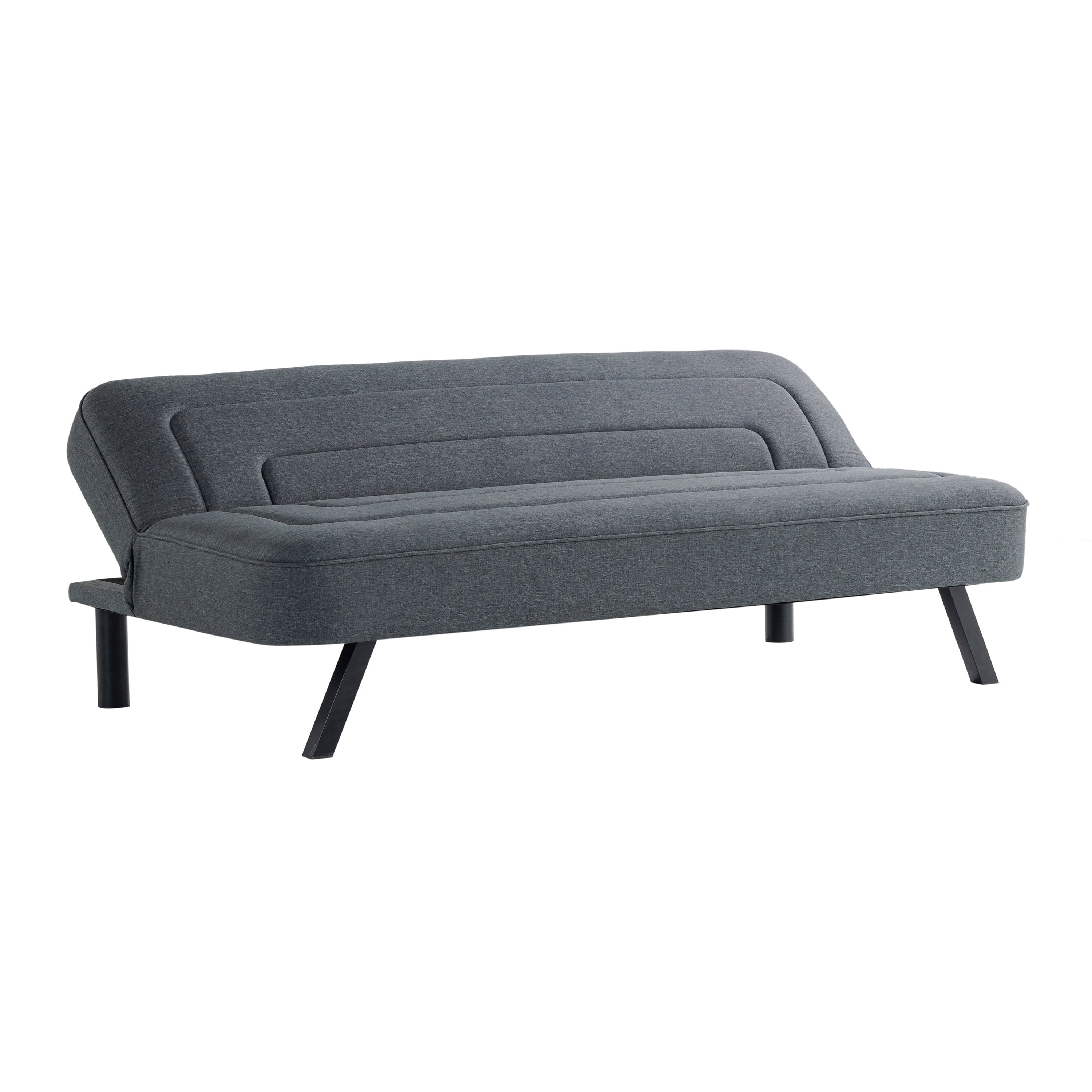 Serta Fletcher Modern Twin Futon, Charcoal Woven Fabric