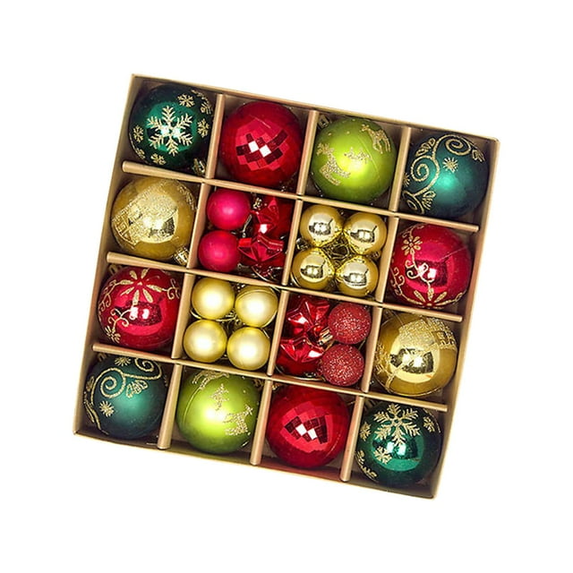 Adornos de Bolas de Navidad BLESIY Juego de Adornos Brillantes Inastillables Oro Rojo Verde