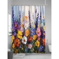 thumbnail image 5 of Fsddascl Spring Botanical Shower Curtain Set - 48" x 72" Washable Bathtub Curtain with 12 Hooks, Modern Oil Painting Vintage Flowers Waterproof Fabric Stall Shower Curtains for Bathroom/Bathtub, 5 of 6