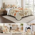 thumbnail image 6 of Full Quilt Set 78''x90'', Vintage Botanical Lightweight Bedspread Coverlet Set with 2 Pillow Shams, Red Spring Floral Botanical Farmhouse Breathable All Season Quilt Bedding for Bedroom/Guest Room, 6 of 9