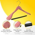 thumbnail image 2 of HARDW Cedar Hangers for Clothes - Extra Wide Wooden Hangers for Suits, Coat, Dress & More - Non Slip Foam Padded Bar with 360° Swivel Hook, Aromatic American Cedar Wood Hanger - Pack of 5, 2 of 8