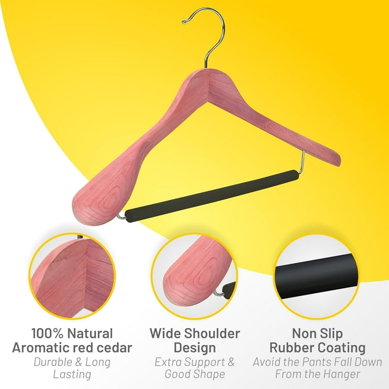 Hardw Cedar Hanger Wide Shoulder With Foam Bar (5 Pack) Hardw Cedar Hanger Wide Shoulder With Foam Bar (5 Pack)