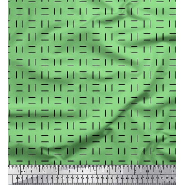 Soimoi Tissu Poly Georgette Géométrique Petit Tissu Imprimé 1 Yard 52 Pouces de Large