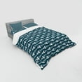 thumbnail image 2 of Ambesonne Animal Bedding Set 4 Pcs, Fish Bone Skeleton Spine, Queen, Petrol Blue White, 2 of 2