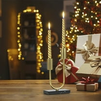 Tyidzon Gold Metal Candelabra, Candle Holders for Tables 2-Stem Candelabras Candlesticks Candelabra Centerpiece Candleholders for Christmas Wedding Fireplace Mantle Decorations