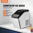 thumbnail image 2 of VEVOR Portable Ice Maker with Scoop and Basket Make Ice 26lbs or 33lbs Ice in 24Hrs 2 Sizes Bullet Ice for Home Kitchen 33Lbs, 2 of 5
