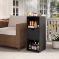 thumbnail image 2 of Costway Outdoor Storage Cabinet with Storage Shelves & Removable Drawer for Porch Black, 2 of 9