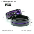 thumbnail image 2 of Couple Ring Bridal Set His Hers Black Gold Plated Amethyst Titanium Steel 10k Wedding Ring Band Set, 2 of 7