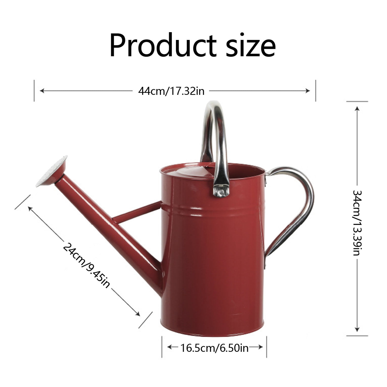 Industrial 5L Capacity Metal Watering Can Heavy Gauges Iron Comfortable Angled Spout Garden Irrigation Solution