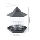 thumbnail image 2 of Comedero para pájaros, contenedor de comida para pájaros colgante impermeable con techo y bandeja para jardín al aire libre, patio trasero, comedero para semillas de pájaros silvestres a, 2 of 4