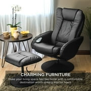 Best Choice Products Faux Leather Electric Massage Recliner Chair w/ Stool Ottoman, Remote Control, 5 Modes - Brown